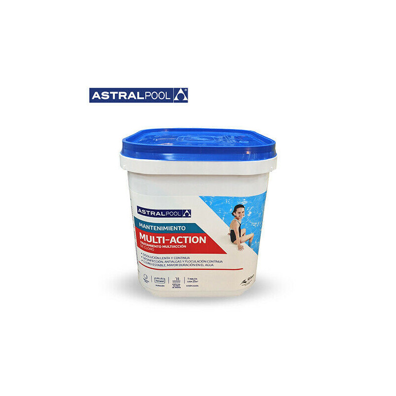 CLORO MULTIACCION ASTRALPOOL PARA PISCINAS | TABLETAS 250gr | 5KG