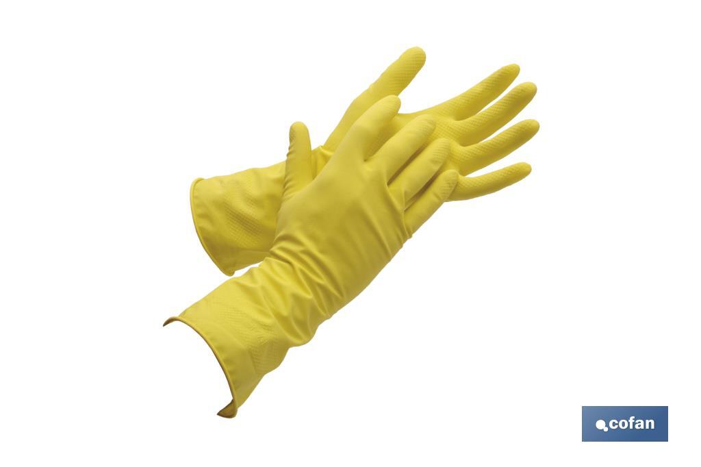 GUANTE LATEX AMARILLO FLOCADO T 8