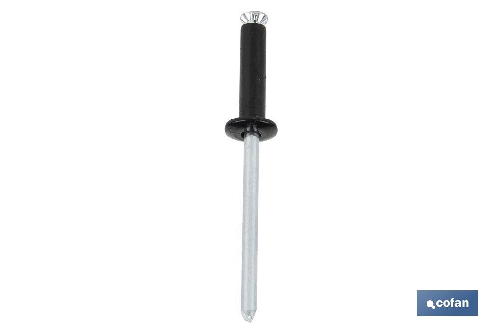 REMACHE DE FLOR NEGRO 4 X 20 MM