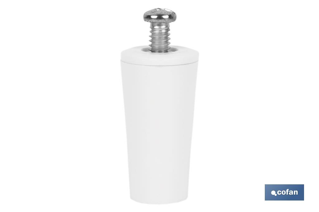 TOPE PERSIANA 40 MM BLANCO CON TORNILLO M-6 VENTA UNITARIA