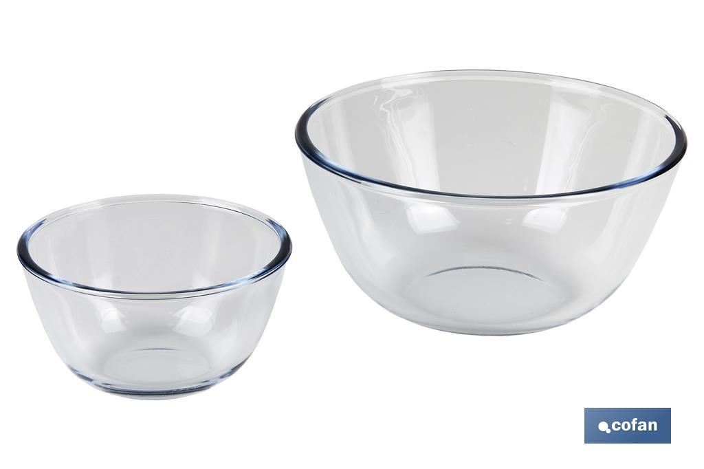 SET DE 2 ENSALADERAS DE VIDRIO BOROSILICATO MODELO BARITINA 800 ML - 2700 ML