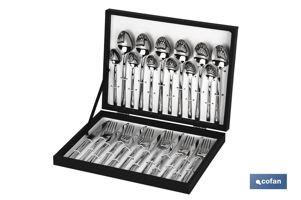 CUBERTERIA INOX MODELO BARI 24 pcs C-18/10 2,5 mm