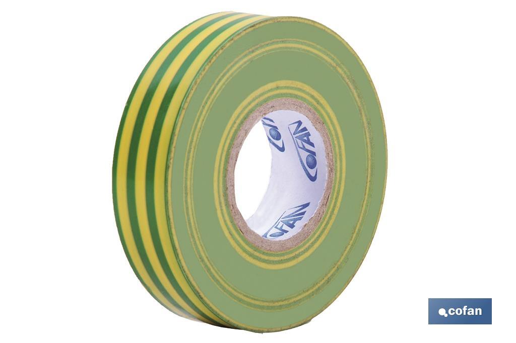 CINTA AISLANTE 180 Micras TOMA TIERRA 19mmX20 Metros (PACK: 10 UDS) CINTA AISLANTE 180 Micras TOMA TIERRA 19mmX20 Metros (PACK: 10 UDS)