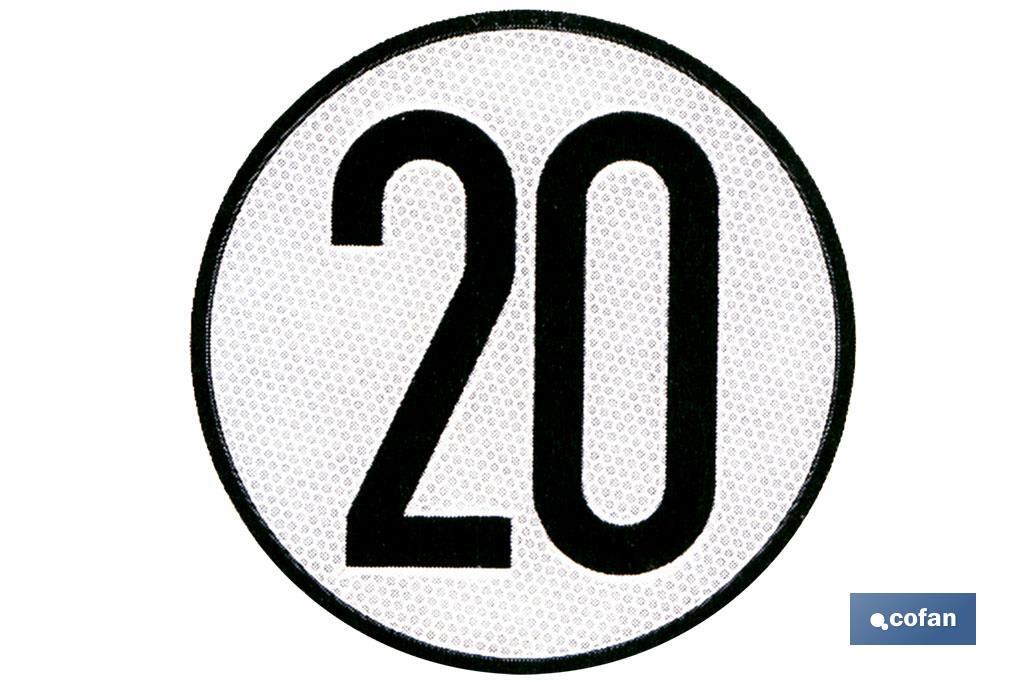 PLACA DE VELOCIDAD HOMOLOGADA 20 (PACK: 1 UDS) PLACA DE VELOCIDAD HOMOLOGADA 20 (PACK: 1 UDS)