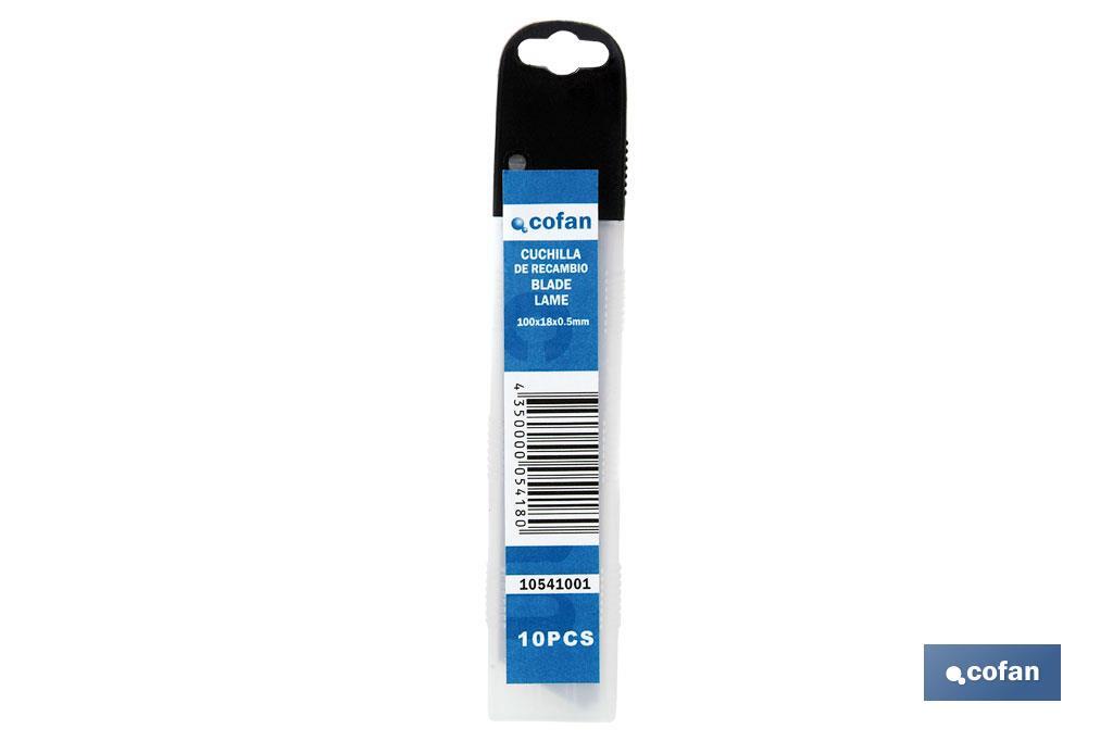 RECAMBIO 10 UDS. CUTTER INTERCAMBIABLE (18 MM) (PACK: 1 UDS) RECAMBIO 10 UDS. CUTTER INTERCAMBIABLE (18 MM) (PACK: 1 UDS)