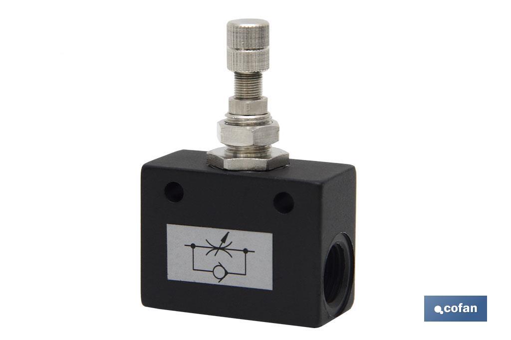 REGULADOR DE FLUJO UNIDIRECCIONAL EN LINEA H-H R-1/2 (PACK: 1 UDS) REGULADOR DE FLUJO UNIDIRECCIONAL EN LINEA H-H R-1/2 (PACK: 1 UDS)
