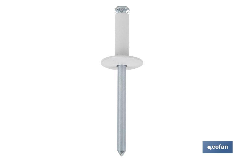 REMACHE FLOR ALA ANCHA 4 X 20 MM BLANCO (PACK: 500 UDS) REMACHE FLOR ALA ANCHA 4 X 20 MM BLANCO (PACK: 500 UDS)