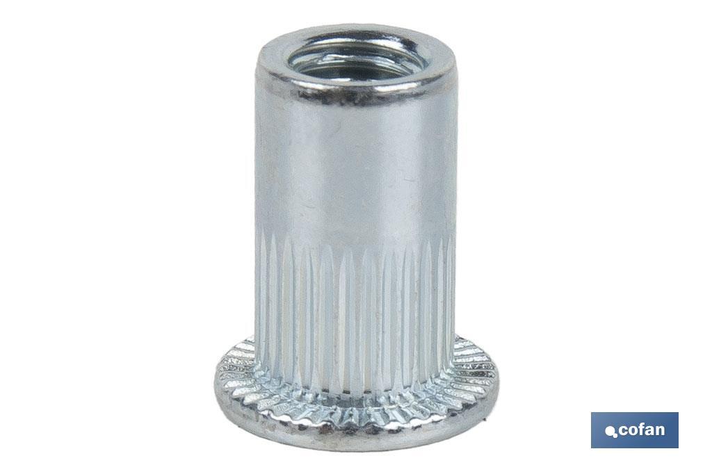 TUERCAS REMACHABLES RANURADAS ANCHAS ACERO M12 (PACK: 100 UDS) TUERCAS REMACHABLES RANURADAS ANCHAS ACERO M12 (PACK: 100 UDS)