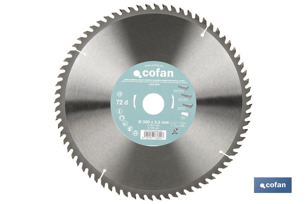 DISCO DE SIERRA INGLETADORA PARA MADERA CON INSERTOS DE METAL DURO Ø300 X 3,2 X 30 MM, 72 DIENTES (PACK: 1 UDS) DISCO DE SIERRA INGLETADORA PARA MADERA CON INSERTOS DE METAL DURO Ø300 X 3,2 X 30 MM, 72 DIENTES (PACK: 1 UDS)