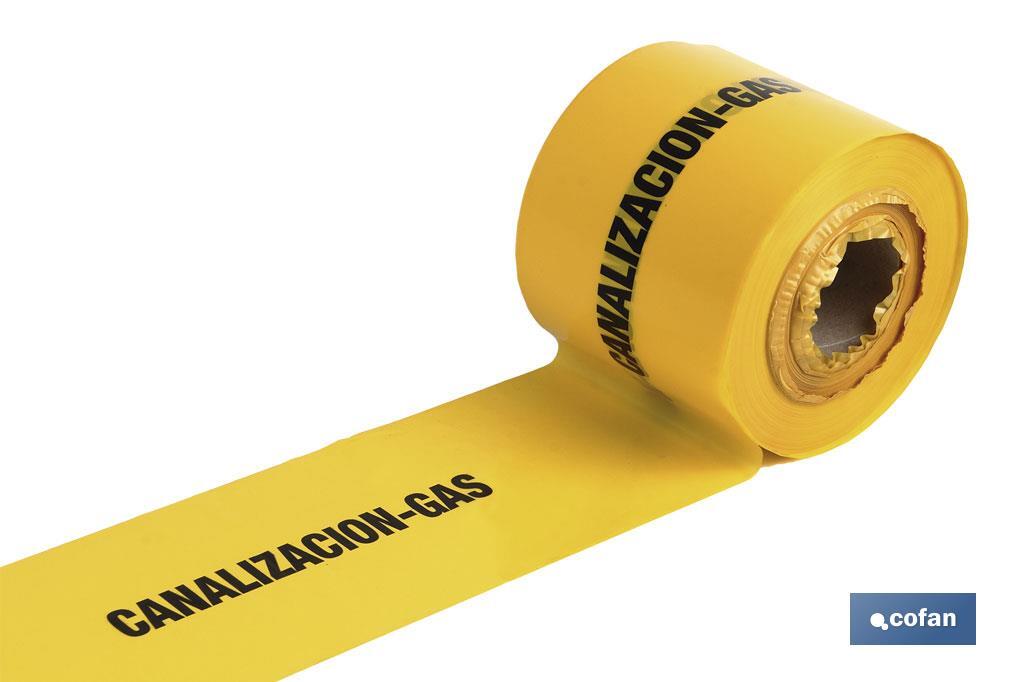 CINTA BALIZ. CANALIZACION GAS 150MMX250MTS (PACK: 1 UDS) CINTA BALIZ. CANALIZACION GAS 150MMX250MTS (PACK: 1 UDS)