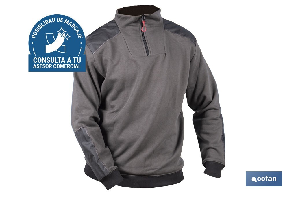 SUDADERA CUELLO CREMALLERA 280gms/m GRIS-NEGRO T-XL (PACK: 1 UDS) SUDADERA CUELLO CREMALLERA 280gms/m GRIS-NEGRO T-XL (PACK: 1 UDS)
