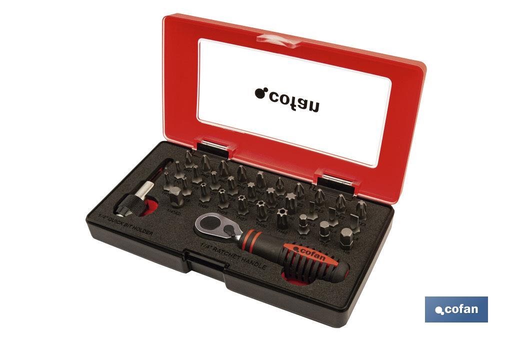 SET MINI CARRACA 1/4 CON PUNTAS (33 PCS.) (PACK: 1 UDS) SET MINI CARRACA 1/4 CON PUNTAS (33 PCS.) (PACK: 1 UDS)