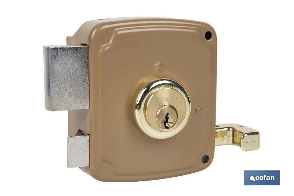 CERRADURA SOBREPONER C/CERRADERO 80mm DERECHA (PACK: 1 UDS)