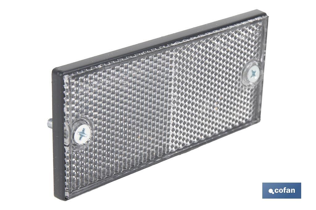 CATADIÓPTRICO RECTANGULAR BLANCO 106 X 50 MM CON TORNILLOS (PACK: 1 UDS) CATADIÓPTRICO RECTANGULAR BLANCO 106 X 50 MM CON TORNILLOS (PACK: 1 UDS)