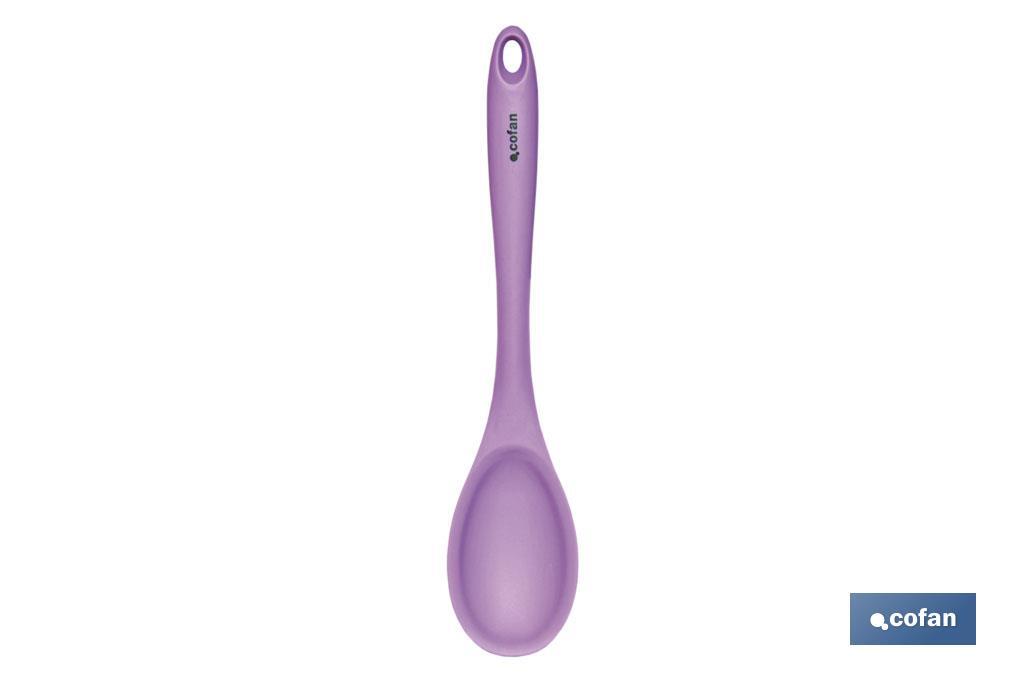 CUCHARA DE COCINA DE SILICONA MORADA MODELO VERGINI 27 X 5,7 CM (PACK: 1 UDS) CUCHARA DE COCINA DE SILICONA MORADA MODELO VERGINI 27 X 5,7 CM (PACK: 1 UDS)