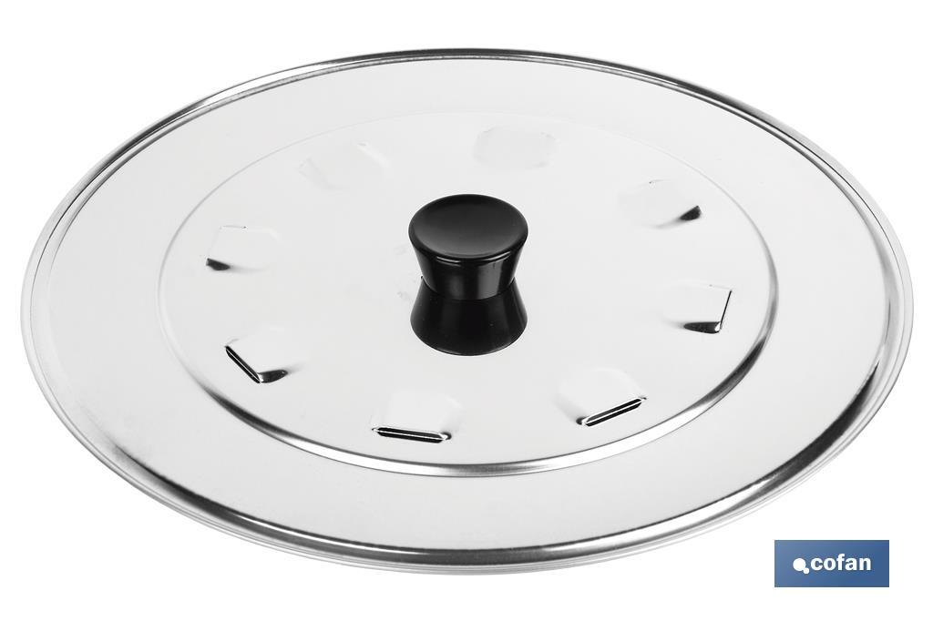 TAPA C/DESVAPO ACERO INOX 24 cm venta unitaria (PACK: 1 UDS) TAPA C/DESVAPO ACERO INOX 24 cm venta unitaria (PACK: 1 UDS)