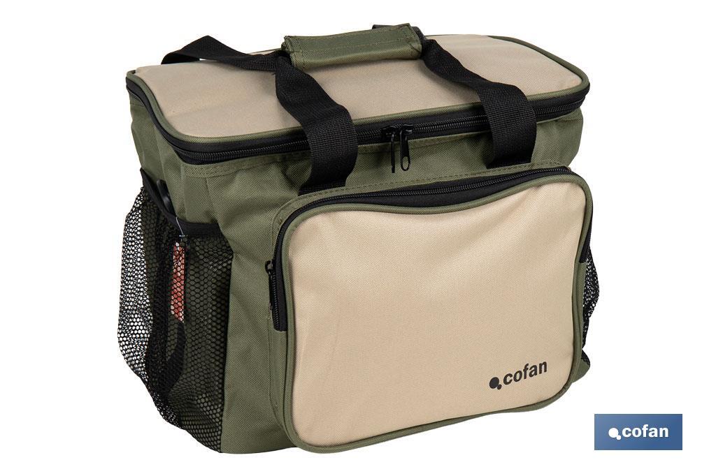 NEVERA TEXTIL PORTÁTIL MULTIBOLSILLOS COLOR VERDE/BEIGE 35 L (PACK: 1 UDS) NEVERA TEXTIL PORTÁTIL MULTIBOLSILLOS COLOR VERDE/BEIGE 35 L (PACK: 1 UDS)