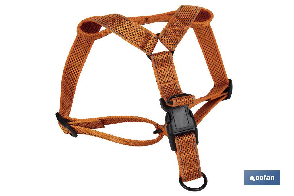 ARNES PARA PERROS REFLECTANTE NARANJA  1,5 X 30-50 CM (PACK: 1 UDS)