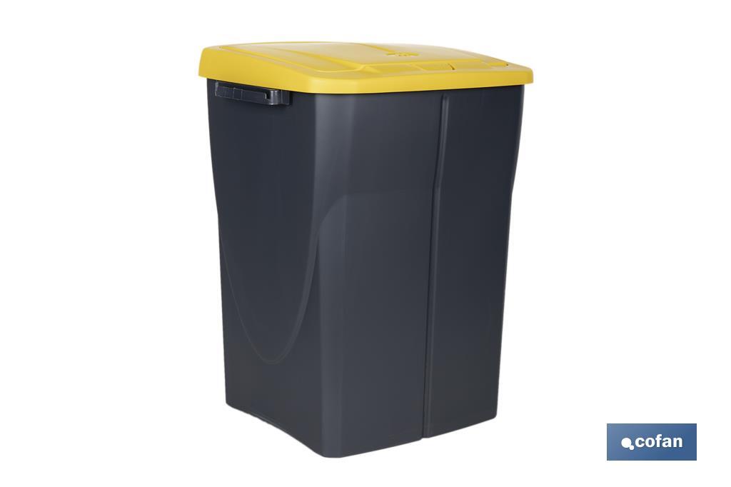 CUBO DE BASURA PARA RECICLAR 45 LITROS COLOR AMARILLO 36.5 X 36 X 51 CM (PACK: 1 UDS) CUBO DE BASURA PARA RECICLAR 45 LITROS COLOR AMARILLO 36.5 X 36 X 51 CM (PACK: 1 UDS)