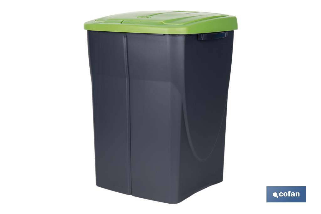 CUBO DE BASURA PARA RECICLAR 45 LITROS COLOR VERDE 36.5 X 36 X 51 CM (PACK: 1 UDS) CUBO DE BASURA PARA RECICLAR 45 LITROS COLOR VERDE 36.5 X 36 X 51 CM (PACK: 1 UDS)