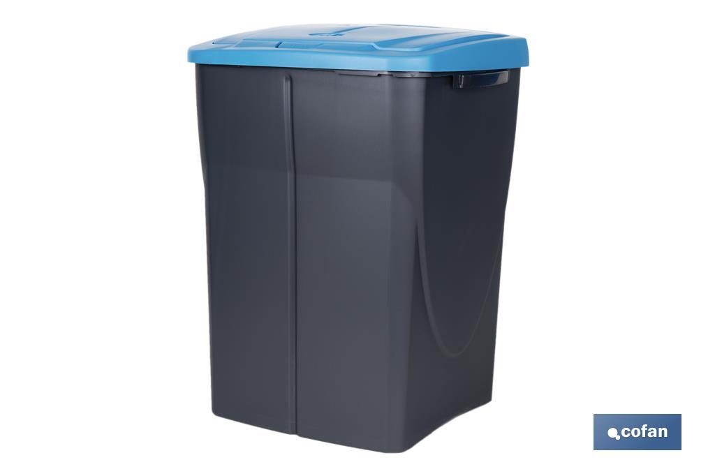 CUBO DE BASURA PARA RECICLAR 45 LITROS  COLOR AZUL 36.5 X 36 X 51  CM (PACK: 1 UDS)