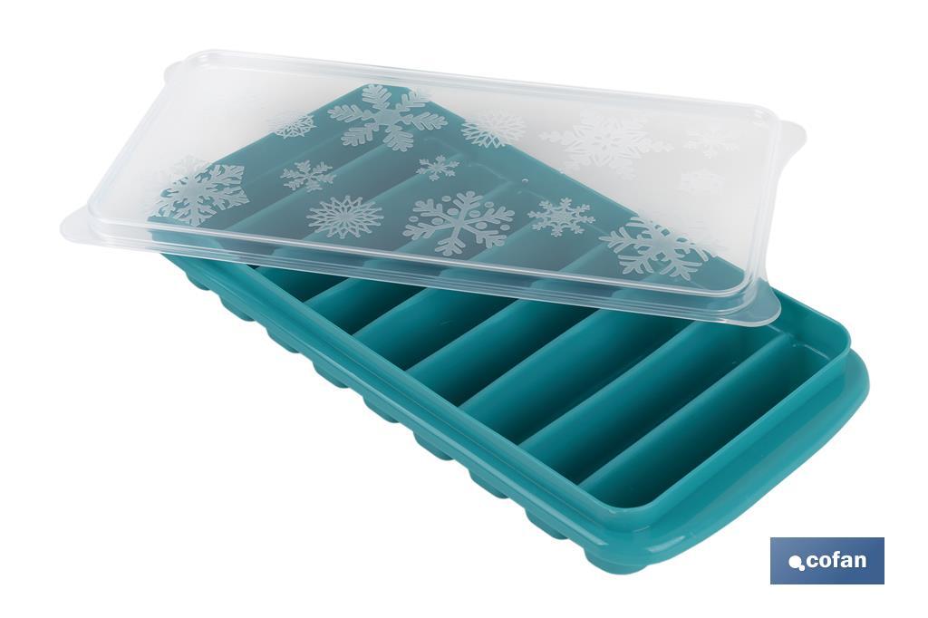 CUBITERA HIELO CON TAPA COLOR TURQUESA 12.5X26X4 cm (PACK: 6 UDS) CUBITERA HIELO CON TAPA COLOR TURQUESA 12.5X26X4 cm (PACK: 6 UDS)