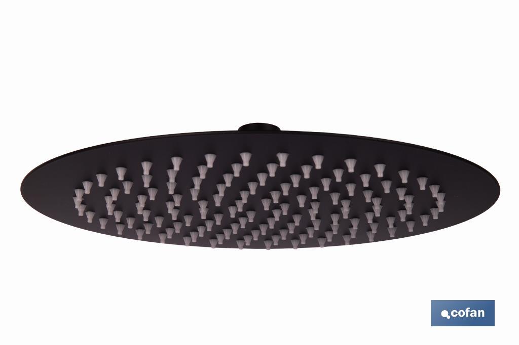 CABEZAL DE DUCHA REDONDO EXTRAFINO DE ACERO INOXIDABLE 304 NEGRO MATE Ø24,5 CM (PACK: 1 UDS)