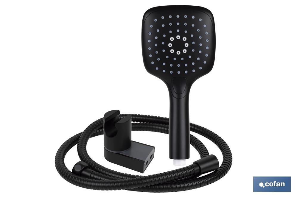 KIT DE DUCHA MANGO+FLEXO+SOPORTE NEGRO (PACK: 1 UDS) KIT DE DUCHA MANGO+FLEXO+SOPORTE NEGRO (PACK: 1 UDS)