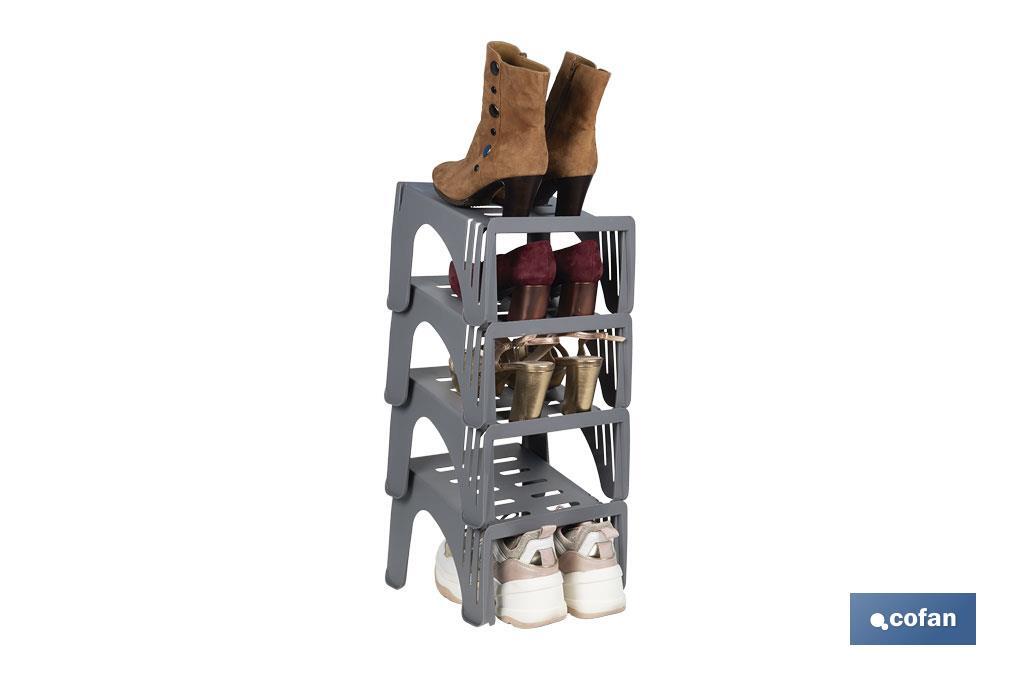 PACK DE 4 ORGANIZADORES DE ZAPATOS COLOR GRIS 26 X 26 X 19 CM (PACK: 1 UDS) PACK DE 4 ORGANIZADORES DE ZAPATOS COLOR GRIS 26 X 26 X 19 CM (PACK: 1 UDS)