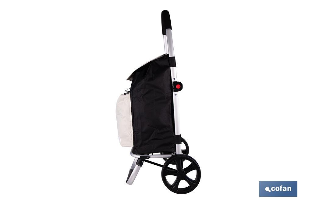 CARRO DE LA COMPRA NEGRO Y BEIGE PLEGABLE DE ALUMINIO CON 2 RUEDAS GRANDES 43 L (PACK: 1 UDS) CARRO DE LA COMPRA NEGRO Y BEIGE PLEGABLE DE ALUMINIO CON 2 RUEDAS GRANDES 43 L (PACK: 1 UDS)