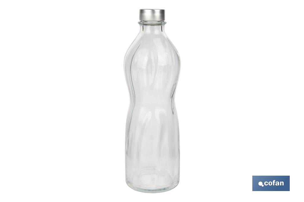 BOTELLA DE VIDRIO TRANSPARENTE CON TAPÓN ACERO INOXIDABLE 1 L (PACK: 6 UDS) BOTELLA DE VIDRIO TRANSPARENTE CON TAPÓN ACERO INOXIDABLE 1 L (PACK: 6 UDS)