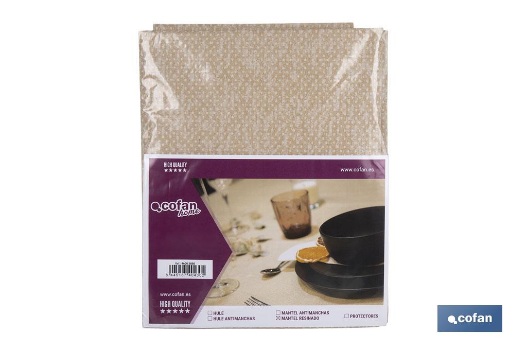 MANTEL ANTIMANCHAS RESINADO TEXTURA BEIGE 1,40 X2,50M (PACK: 1 UDS) MANTEL ANTIMANCHAS RESINADO TEXTURA BEIGE 1,40 X2,50M (PACK: 1 UDS)
