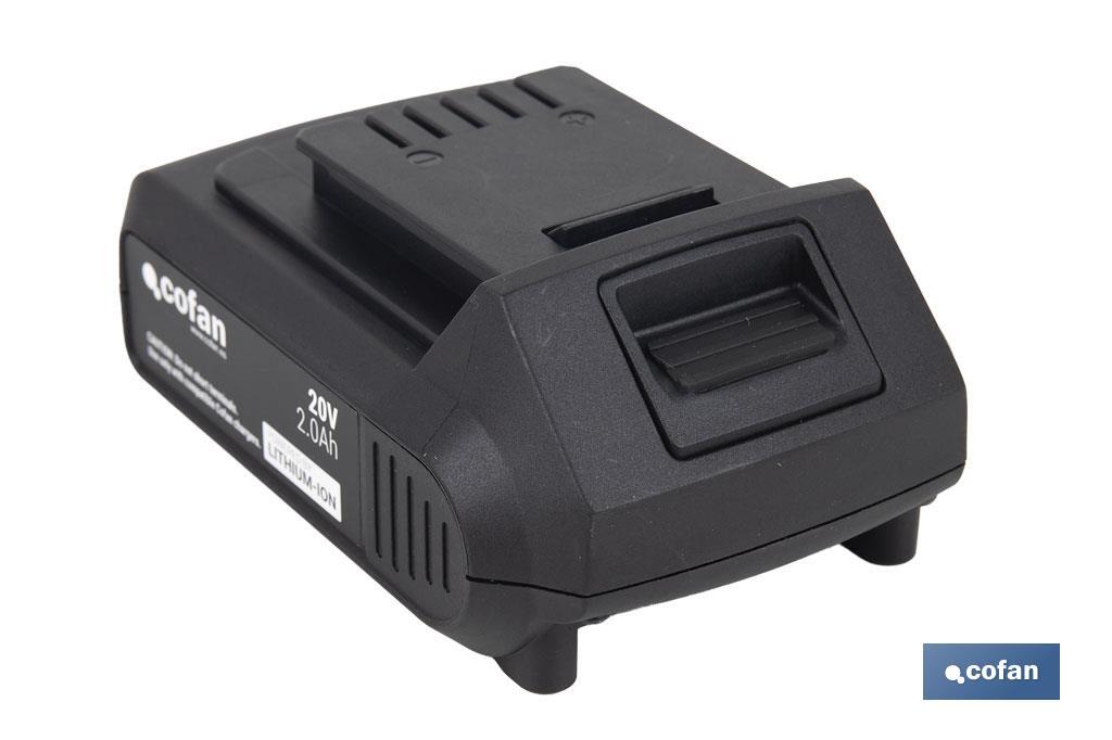 BATERÍA RECARGABLE Li-ion 20 V 2.0Ah (PACK: 1 UDS) BATERÍA RECARGABLE Li-ion 20 V 2.0Ah (PACK: 1 UDS)