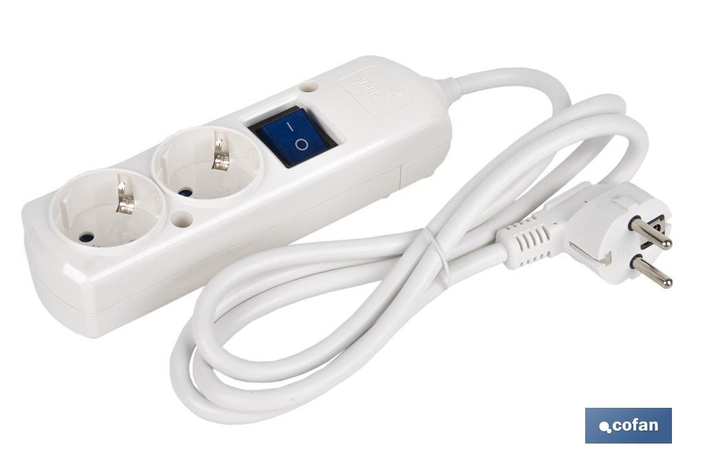 BASE BIPOLAR 2 TOMAS Y PROLONGACIÓN 1,5M CON INTERRUPTOR LUMINOS 16A250V (PACK: 1 UDS) BASE BIPOLAR 2 TOMAS Y PROLONGACIÓN 1,5M CON INTERRUPTOR LUMINOS 16A250V (PACK: 1 UDS)