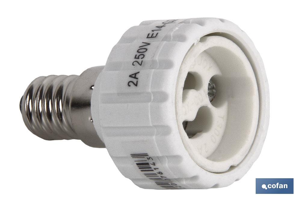 PORTALAMPARAS ADAPTADOR E14 - GU10 (PACK: 1 UDS) PORTALAMPARAS ADAPTADOR E14 - GU10 (PACK: 1 UDS)