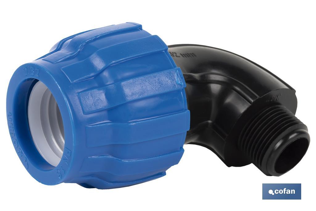 CODO 90° ROSCA MACHO PP PN16 63 X 1 1/2 (PACK: 3 UDS) CODO 90° ROSCA MACHO PP PN16 63 X 1 1/2 (PACK: 3 UDS)