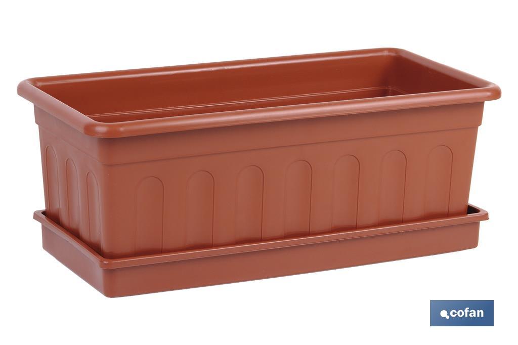 JARDINERA MARRON MODELO AZAHAR 40 X 20 X 15.5 + PLATO 38 X 16.6 CM (PACK: 12 UDS) JARDINERA MARRON MODELO AZAHAR 40 X 20 X 15.5 + PLATO 38 X 16.6 CM (PACK: 12 UDS)