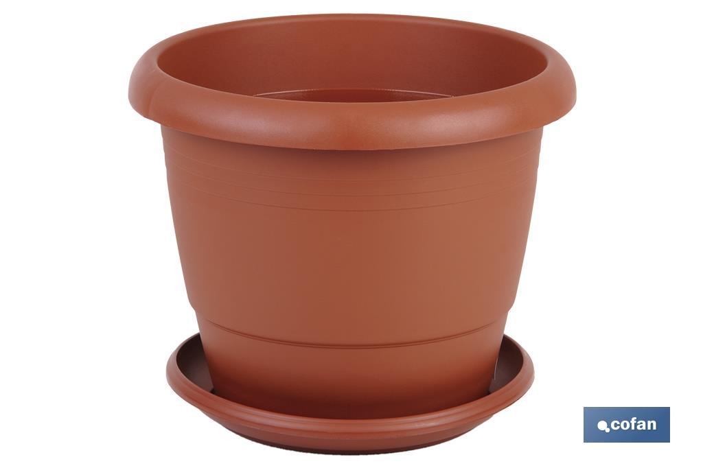 MACETA MARRON MODELO GARDENIA 22X18+PLATO18.5cm venta unitaria (PACK: 1 UDS) MACETA MARRON MODELO GARDENIA 22X18+PLATO18.5cm venta unitaria (PACK: 1 UDS)