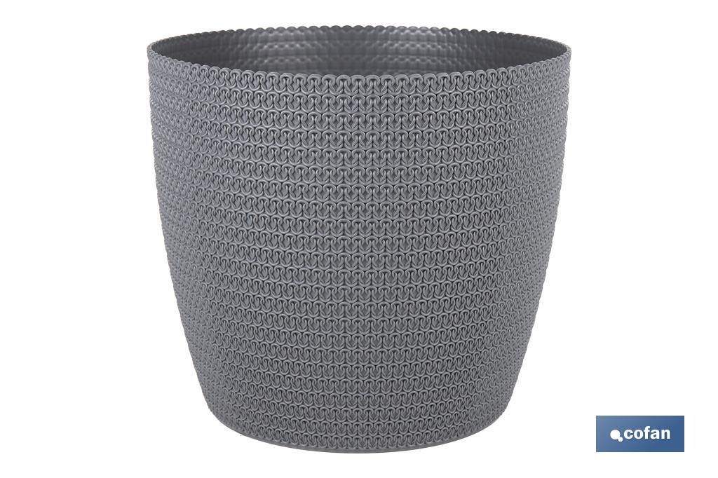 MACETA O MACETERO TRENZADA COLOR GRIS OSCURO PP Ø 306 X 262 MM 15,6 L (PACK: 5 UDS)