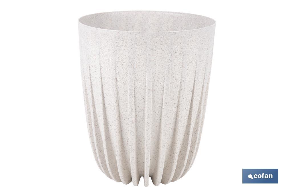 MACETA CON FILTRO DE DRENAJE A RAYAS COLOR BLANCO WPC Ø 190 X 226 MM 2,4 L VENTA UNITARIA (PACK: 1 UDS) MACETA CON FILTRO DE DRENAJE A RAYAS COLOR BLANCO WPC Ø 190 X 226 MM 2,4 L VENTA UNITARIA (PACK: 1 UDS)