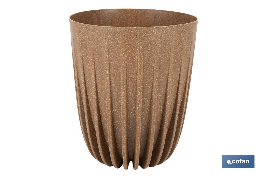MACETA CON FILTRO DE DRENAJE A RAYAS COLOR MARRÓN WPC Ø 390X 463 MM 39,6 L venta unitaria (PACK: 1 UDS)