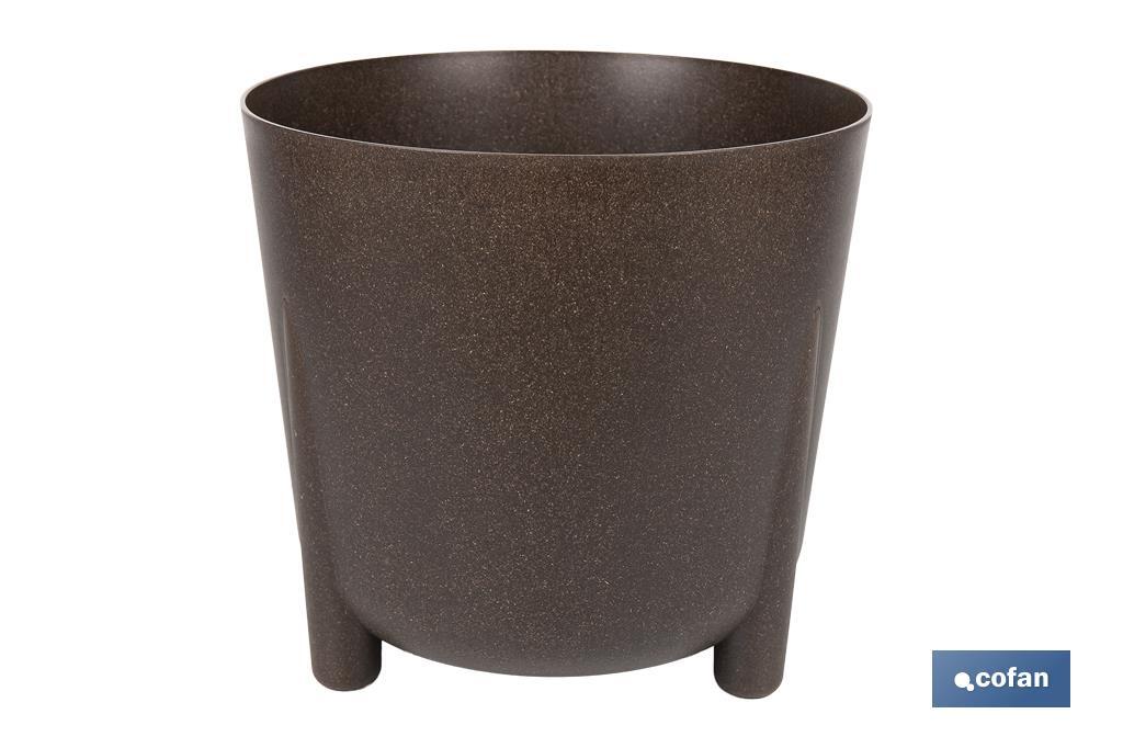 MACETA CON PATAS Y FILTRO DE DRENAJE COLOR CAFÉ WPC Ø 255 X 253 MM 8,1 L VENTA UNITARIA (PACK: 1 UDS) MACETA CON PATAS Y FILTRO DE DRENAJE COLOR CAFÉ WPC Ø 255 X 253 MM 8,1 L VENTA UNITARIA (PACK: 1 UDS)