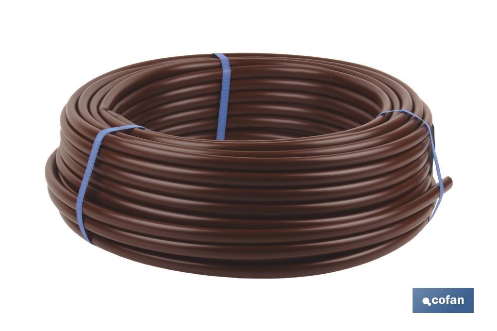 TUBO 25M RIEGO GOTEO MARRON (Sin goteros) Ø16MM (PACK: 1 UDS) TUBO 25M RIEGO GOTEO MARRON (Sin goteros) Ø16MM (PACK: 1 UDS)