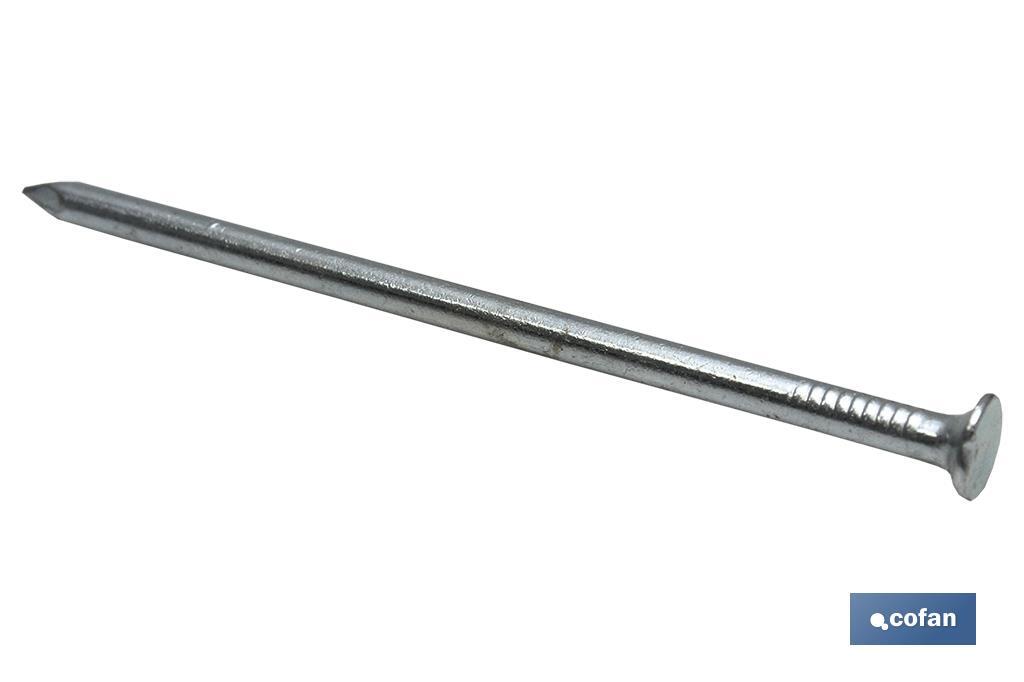 PUNTA ACERO C. PLANA Z. 3,4X70MM (PACK: 100 UDS) PUNTA ACERO C. PLANA Z. 3,4X70MM (PACK: 100 UDS)