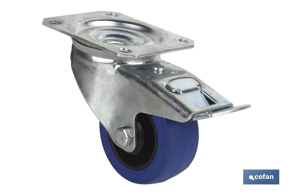 RUEDA GOMA AZUL PLACA/FRENO Ø125X38MM (PACK: 1 UDS) RUEDA GOMA AZUL PLACA/FRENO Ø125X38MM (PACK: 1 UDS)