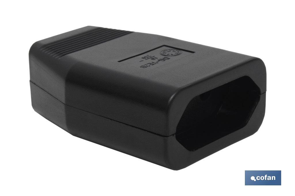 BASE ENCHUFE BIPOLAR AEREA NEGRA (10A-250V) (PACK: 1 UDS) BASE ENCHUFE BIPOLAR AEREA NEGRA (10A-250V) (PACK: 1 UDS)