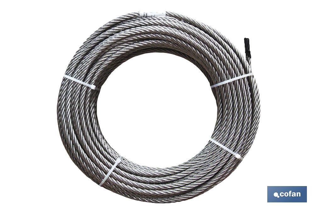 ROLLO CABLE GALVANIZADO 50 MTS. 4MM. (PACK: 1 UDS)