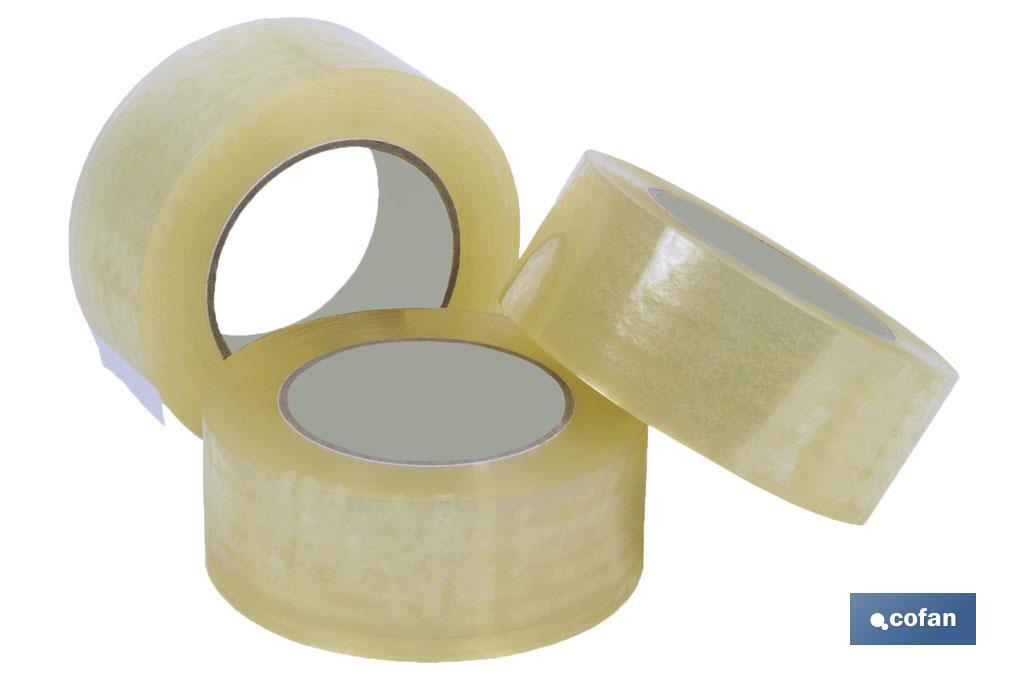 PRECINTO ACRILICO TRANSPARENTE 45 Micras 48MM X 132MTS