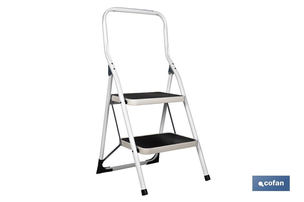 ESCALERA DOMÉSTICA ACERO 2 PELDAÑOS ALTURA 46 CM