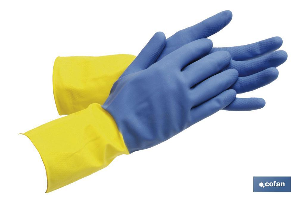GUANTE BICOLOR LATEX REFORZADO T 9 VENTA UNITARIA